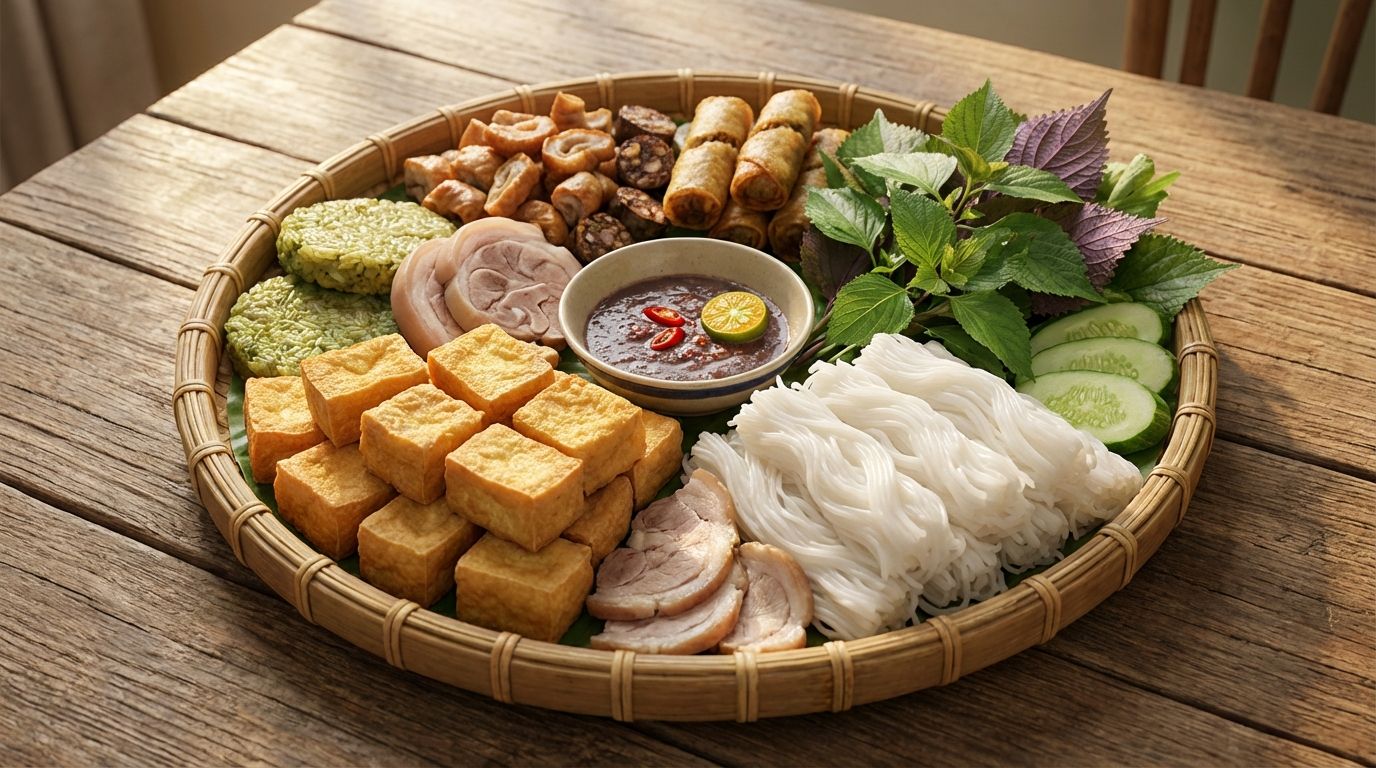 Từ vựng tiếng Trung các thành phần trong mẹt bún đậu đầy đủ